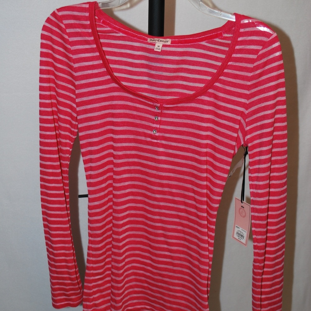NWT JUICY COUTURE Burnout Rhinestone Henley